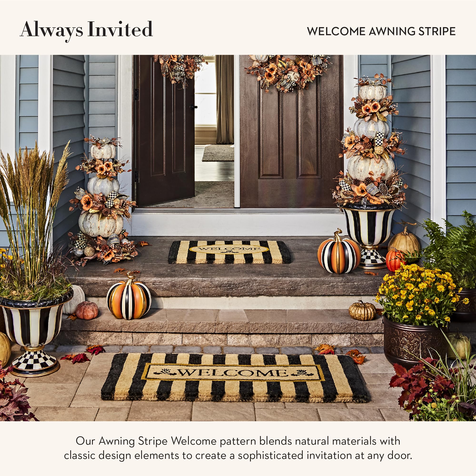 Amazon.com: MACKENZIE-CHILDS Outdoor Front-Door Mat, Double-Door
